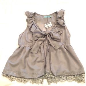 Grey/Light Purple Ruffle Beaded Vest